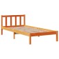 vidaXL Giroletto con Testiera Marrone Cera 90x190 cm Massello Pino vidaXL Giroletto con Testiera Marrone Cera 90x190 cm Massello Pino