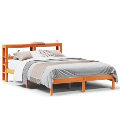 vidaXL Giroletto con Testiera Marrone Cera 120x200 cm Massello Pino