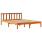 vidaXL Giroletto con Testiera Marrone Cera 140x200 cm Massello Pino vidaXL Giroletto con Testiera Marrone Cera 140x200 cm Massello Pino