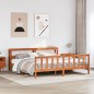 vidaXL Giroletto con Testiera Marrone Cera 180x200 cm Massello Pino vidaXL Giroletto con Testiera Marrone Cera 180x200 cm Massello Pino