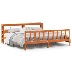 vidaXL Giroletto con Testiera Marrone Cera 180x200 cm Massello Pino