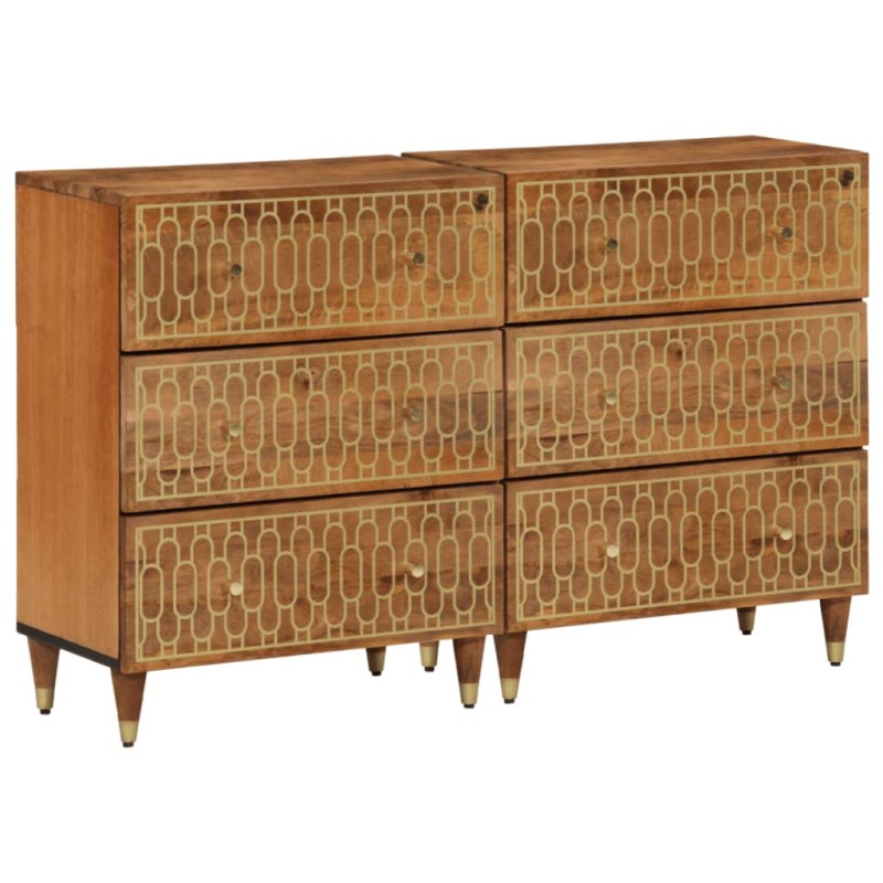 vidaXL Credenze 2 pz 60x33x75 cm in Legno Massello di Mango vidaXL Credenze 2 pz 60x33x75 cm in Legno Massello di Mango