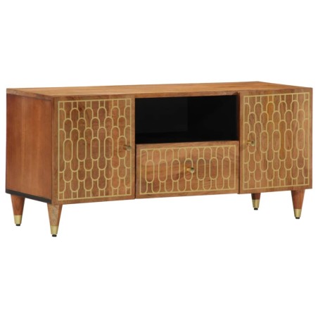 vidaXL Mobile Porta TV 105x33x46cm in Legno Massello di Mango