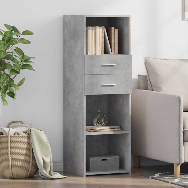 vidaXL Credenza Grigio Cemento 40x42,5x124 cm in Legno Multistrato vidaXL Credenza Grigio Cemento 40x42,5x124 cm in Legno Multistrato
