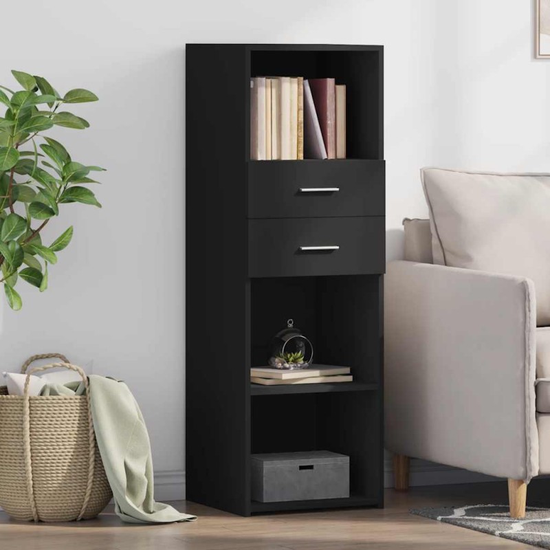 vidaXL Credenza Nera 40x42,5x124 cm in Legno Multistrato vidaXL Credenza Nera 40x42,5x124 cm in Legno Multistrato