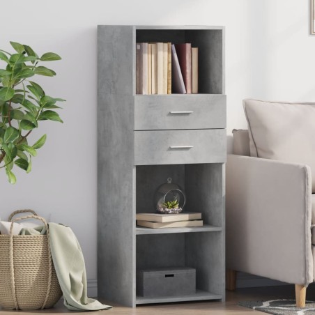 vidaXL Credenza Grigio Cemento 45x42,5x124 cm in Legno Multistrato