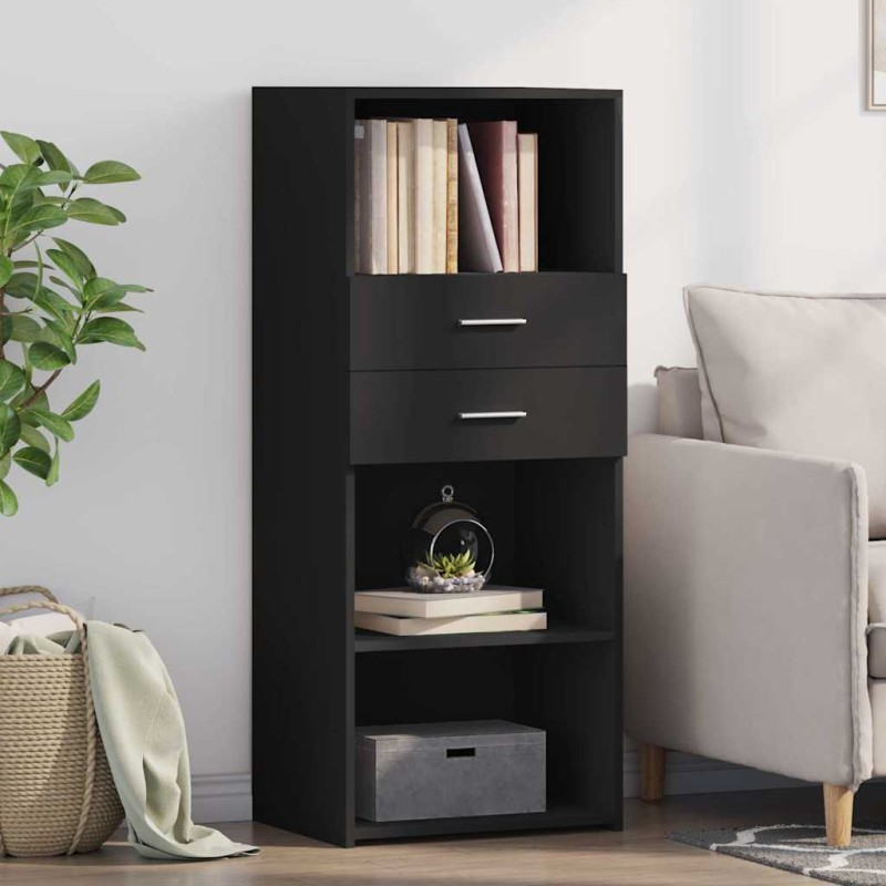 vidaXL Credenza Nera 50x42,5x124 cm in Legno Multistrato vidaXL Credenza Nera 50x42,5x124 cm in Legno Multistrato