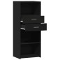 vidaXL Credenza Nera 50x42,5x124 cm in Legno Multistrato vidaXL Credenza Nera 50x42,5x124 cm in Legno Multistrato