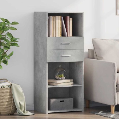 vidaXL Credenza Grigio Cemento 50x42,5x124 cm in Legno Multistrato