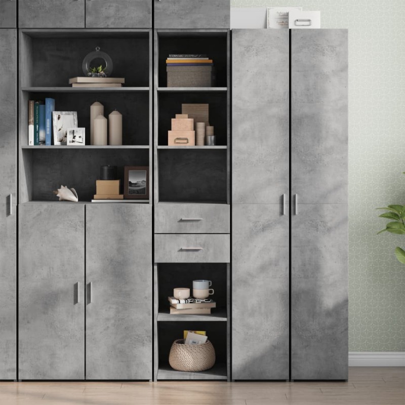 vidaXL Credenza Grigio Cemento 40x42,5x185 cm in Legno Multistrato vidaXL Credenza Grigio Cemento 40x42,5x185 cm in Legno Multistrato