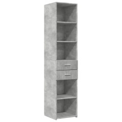 vidaXL Credenza Grigio Cemento 40x42,5x185 cm in Legno Multistrato