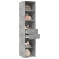 vidaXL Credenza Grigio Cemento 40x42,5x185 cm in Legno Multistrato vidaXL Credenza Grigio Cemento 40x42,5x185 cm in Legno Multistrato