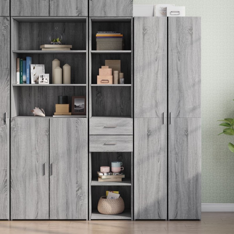 vidaXL Credenza Grigio Sonoma 40x42,5x185 cm in Legno Multistrato vidaXL Credenza Grigio Sonoma 40x42,5x185 cm in Legno Multistrato