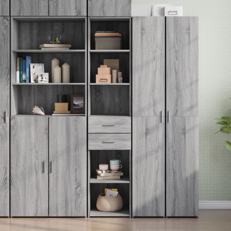 vidaXL Credenza Grigio Sonoma 40x42,5x185 cm in Legno Multistrato