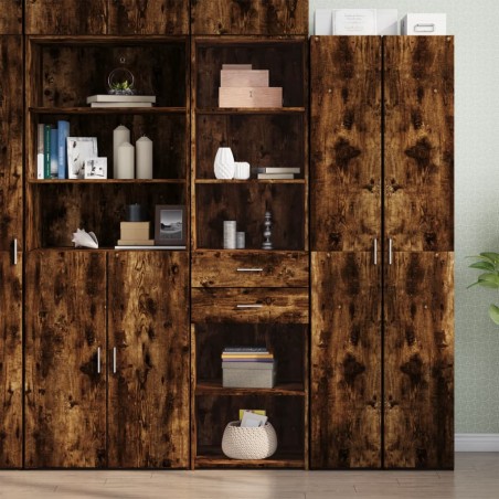 vidaXL Credenza Rovere Fumo 50x42,5x185 cm in Legno Multistrato