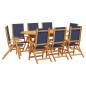 vidaXL Set Pranzo da Giardino 9pz Legno Massello di Acacia e Textilene vidaXL Set Pranzo da Giardino 9pz Legno Massello di Acacia e Textilene