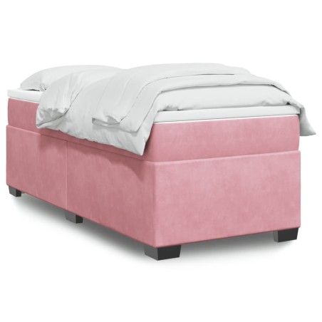 vidaXL Giroletto a Molle con Materasso Rosa 100x200 cm in Velluto