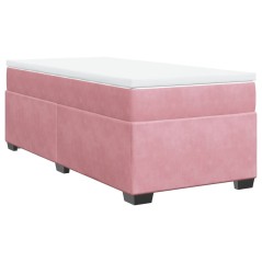 vidaXL Giroletto a Molle con Materasso Rosa 100x200 cm in Velluto