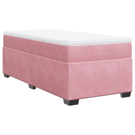 vidaXL Giroletto a Molle con Materasso Rosa 100x200 cm in Velluto