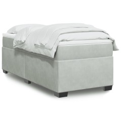 vidaXL Giroletto a Molle con Materasso Grigio Chiaro 100x200cm Velluto