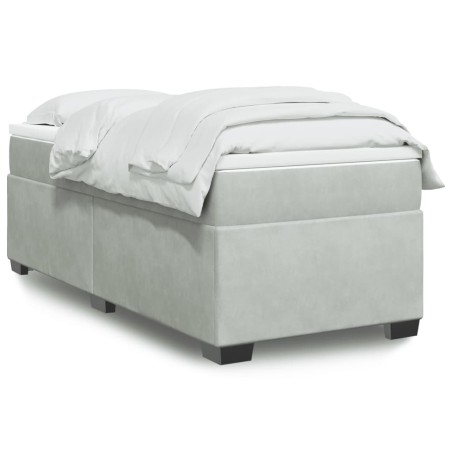 vidaXL Giroletto a Molle con Materasso Grigio Chiaro 100x200cm Velluto