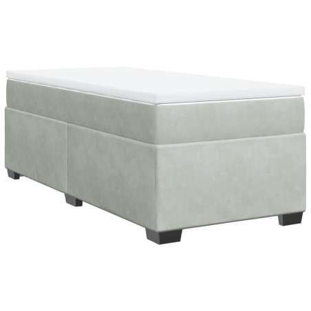 vidaXL Giroletto a Molle con Materasso Grigio Chiaro 100x200cm Velluto