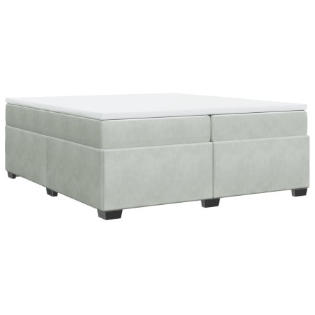 vidaXL Giroletto a Molle con Materasso Grigio Chiaro 200x200cm Velluto