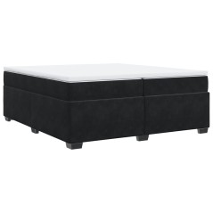 vidaXL Giroletto a Molle con Materasso Nero 200x200 cm in Velluto
