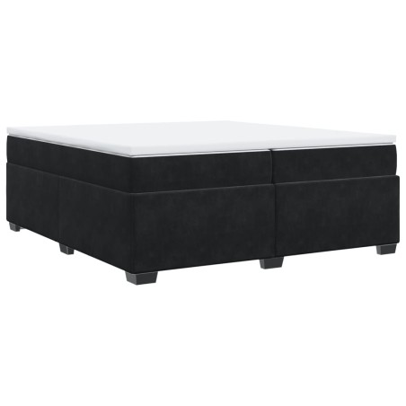vidaXL Giroletto a Molle con Materasso Nero 200x200 cm in Velluto