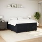 vidaXL Giroletto a Molle con Materasso Nero 200x200 cm in Velluto