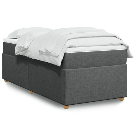 vidaXL Giroletto a Molle con Materasso Grigio Scuro 100x200 cm Tessuto