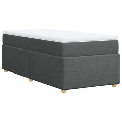 vidaXL Giroletto a Molle con Materasso Grigio Scuro 100x200 cm Tessuto