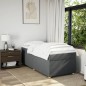 vidaXL Giroletto a Molle con Materasso Grigio Scuro 100x200 cm Tessuto