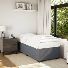 vidaXL Giroletto senza Materasso Grigio Scuro 80x200 cm Velluto