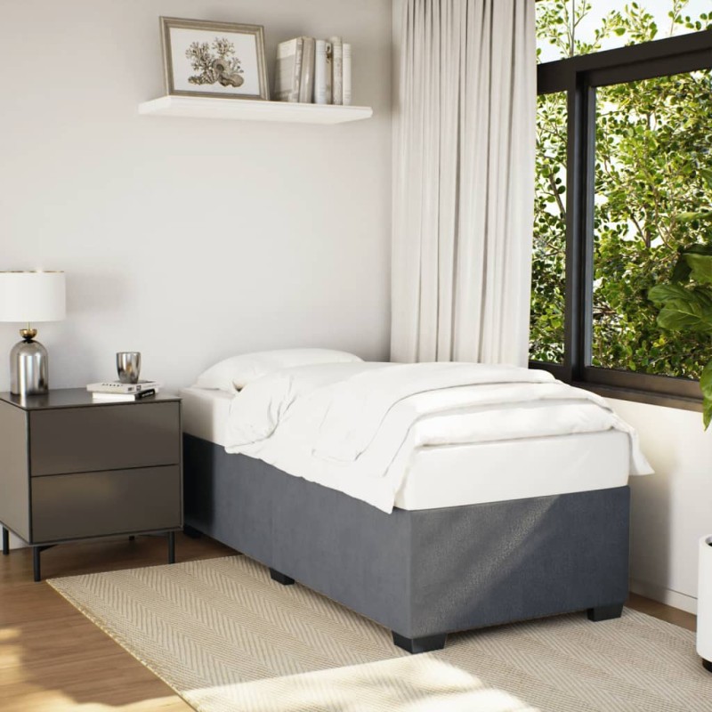 vidaXL Giroletto senza Materasso Grigio Scuro 80x200 cm Velluto vidaXL Giroletto senza Materasso Grigio Scuro 80x200 cm Velluto