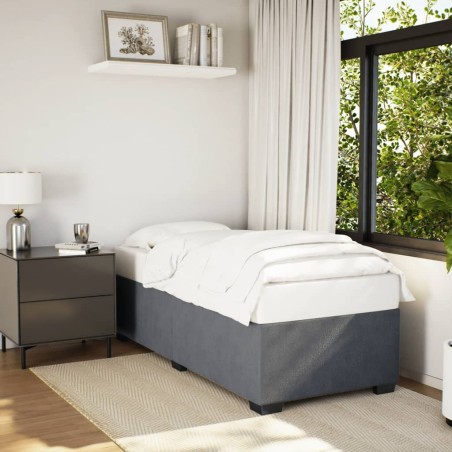 vidaXL Giroletto senza Materasso Grigio Scuro 80x200 cm Velluto