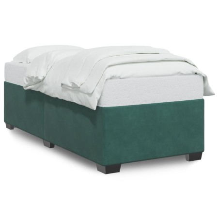 vidaXL Giroletto senza Materasso Verde Scuro 90x190 cm in Velluto