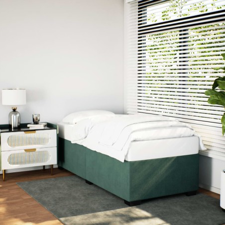 vidaXL Giroletto senza Materasso Verde Scuro 90x200 cm in Velluto