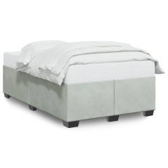 vidaXL Giroletto senza Materasso Grigio Chiaro 120x200 cm Velluto