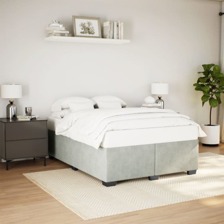 vidaXL Giroletto senza Materasso Grigio Chiaro 140x190 cm Velluto