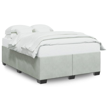 vidaXL Giroletto senza Materasso Grigio Chiaro 140x190 cm Velluto