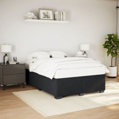 vidaXL Giroletto senza Materasso Nero 140x190 cm in Velluto