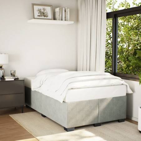 vidaXL Giroletto senza Materasso Grigio Chiaro 120x190 cm Velluto