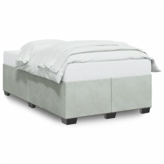 vidaXL Giroletto senza Materasso Grigio Chiaro 120x190 cm Velluto