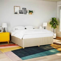 vidaXL Giroletto senza Materasso Crema 180x200 cm in Tessuto