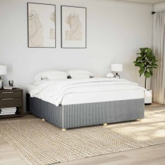 vidaXL Giroletto senza Materasso Grigio Chiaro 200x200 cm Tessuto