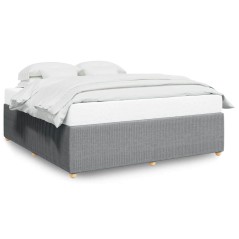 vidaXL Giroletto senza Materasso Grigio Chiaro 200x200 cm Tessuto