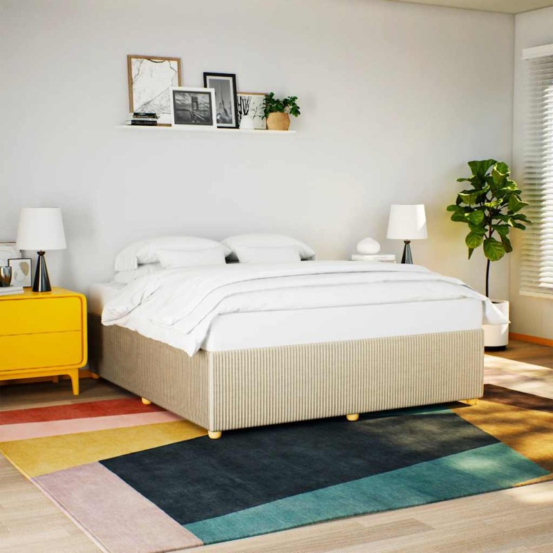 vidaXL Giroletto senza Materasso Crema 200x200 cm in Tessuto vidaXL Giroletto senza Materasso Crema 200x200 cm in Tessuto