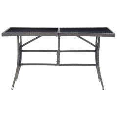 vidaXL Tavolo da Giardino Grigio 140x80x74 cm in Polyrattan