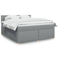 vidaXL Giroletto a Molle con Materasso Grigio Chiaro180x200 cm Tessuto